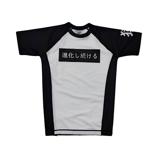 Keep Evolving - Japanese Rashguard - Black / White